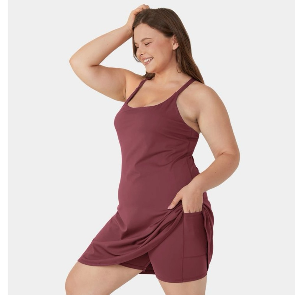 HALARA Dress XL NWT! Purple- w/Built in Shorts & Bra